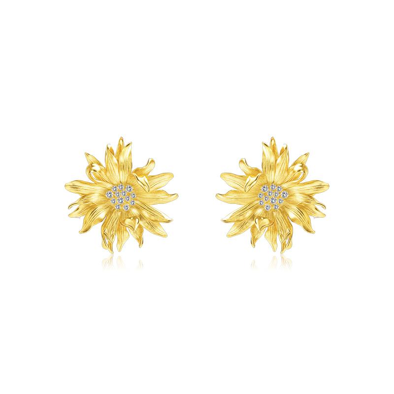 Sunshine Dancer Gerbera Daisy Stud Earring