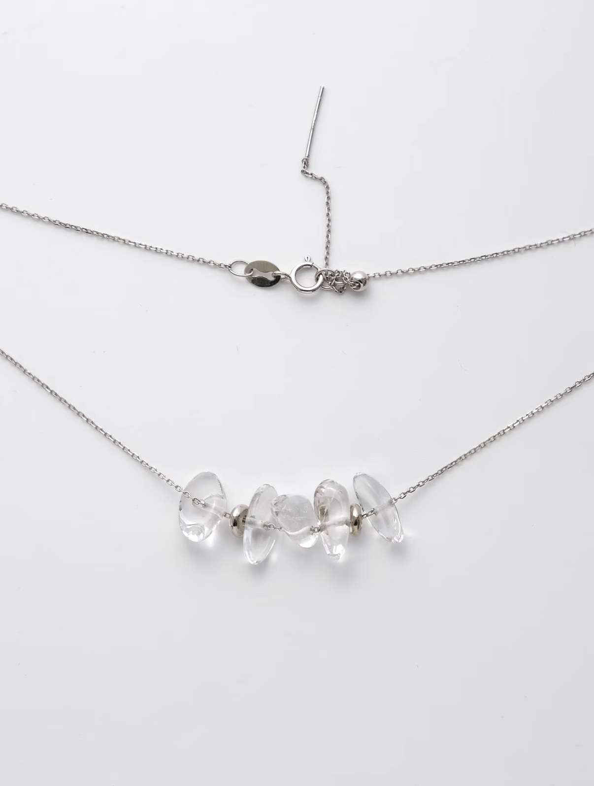 Snow Veil White Crystal Necklace