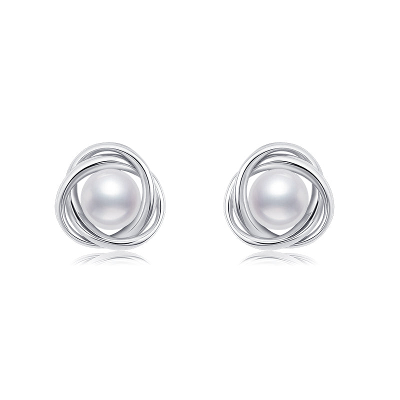 Rose Pearl Stud Earrings