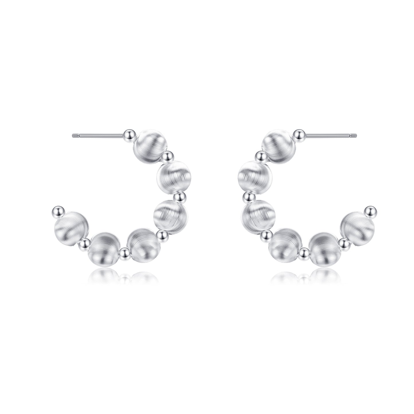 Silver Orbit Hoop Earrings