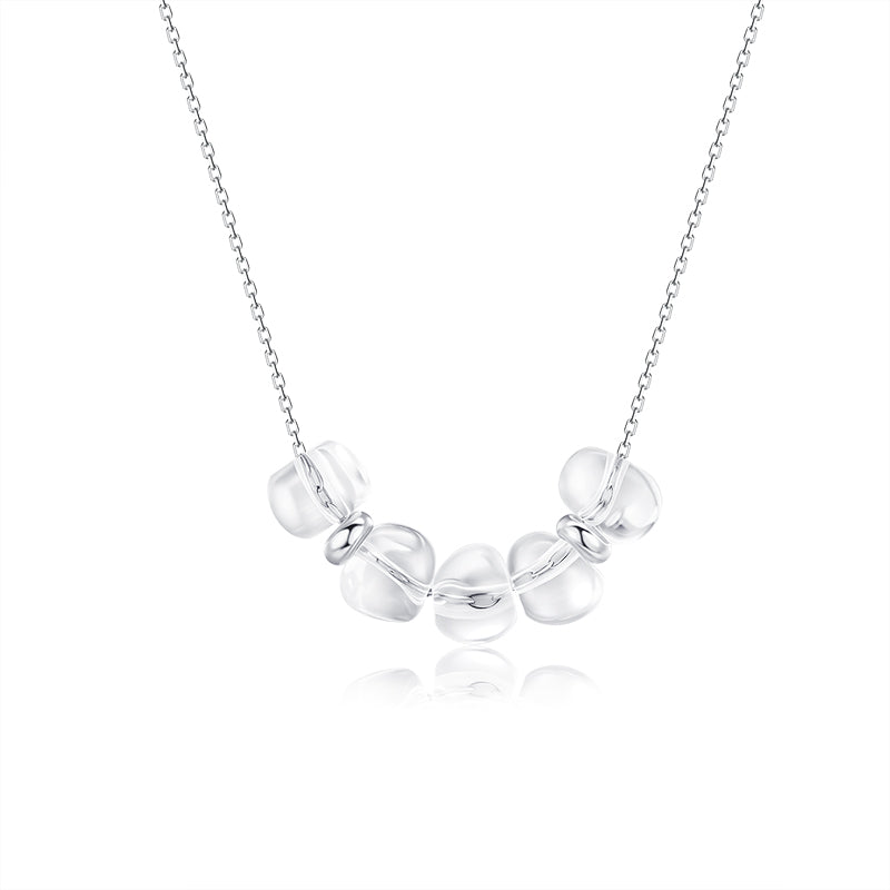 Snow Veil White Crystal Necklace