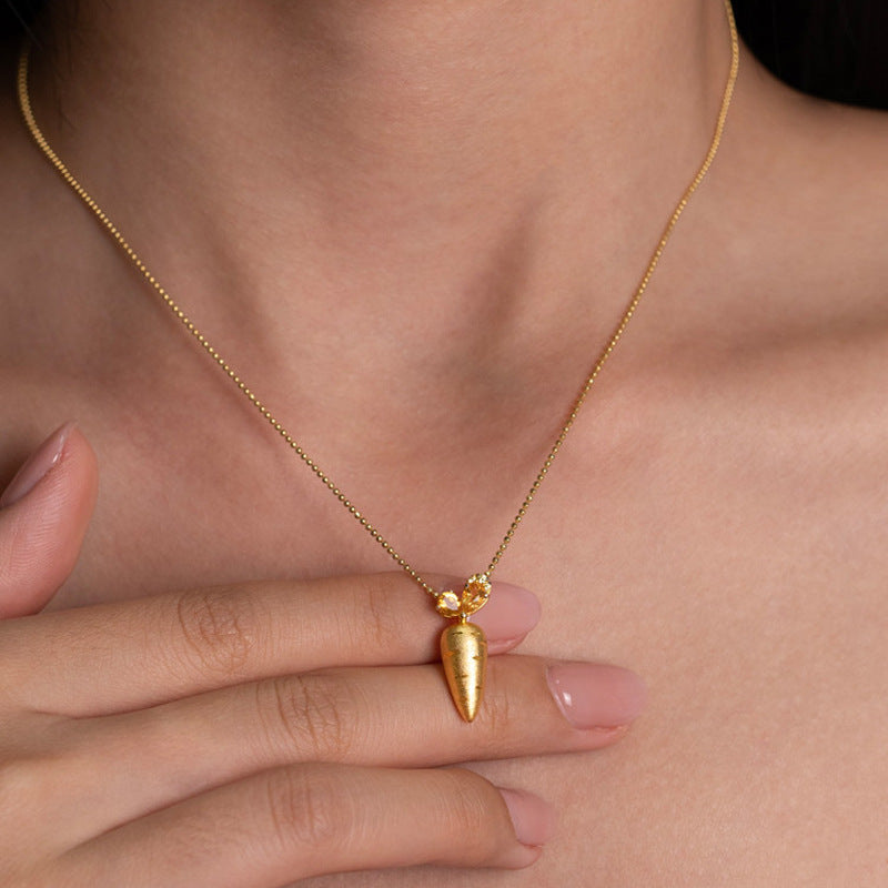 Celeste's Carrot Zirconia Pendant Necklace