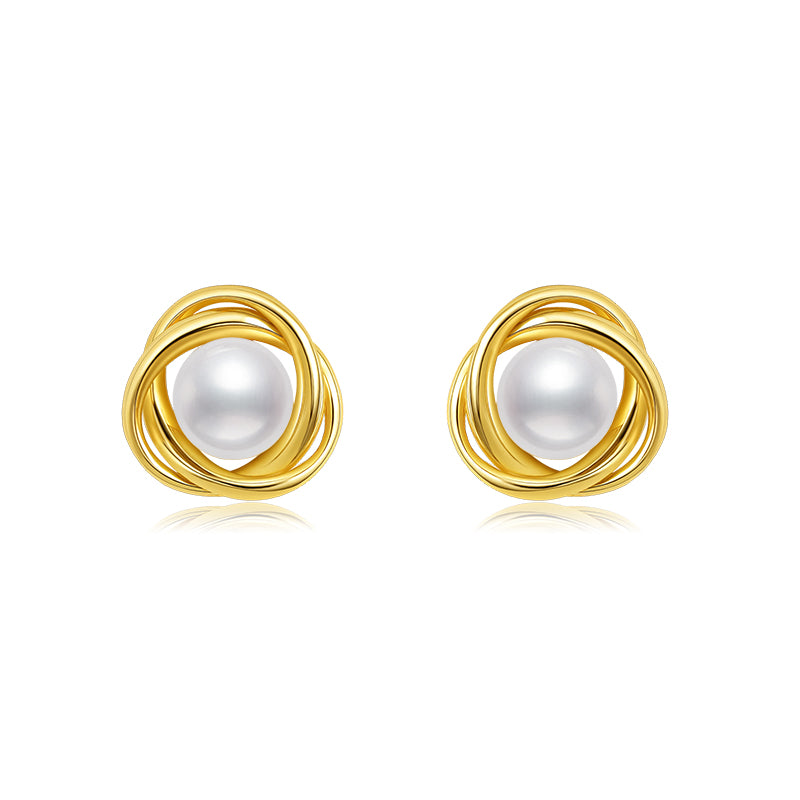Rose Pearl Stud Earrings