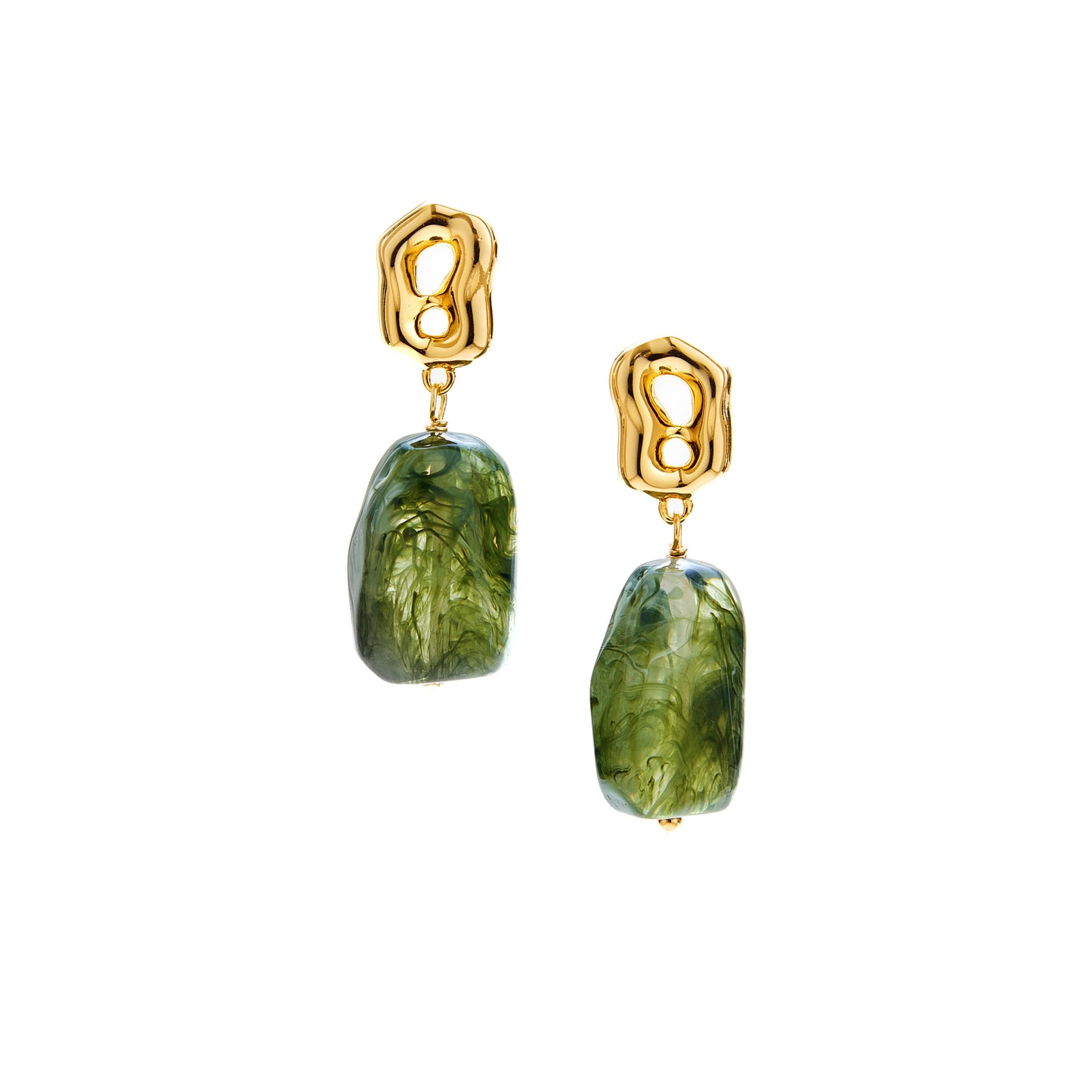 Sylvan Aura Green Resin Earrings