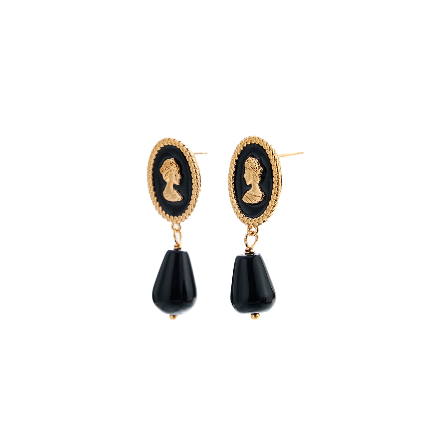 Nyx Black Enamel Earrings