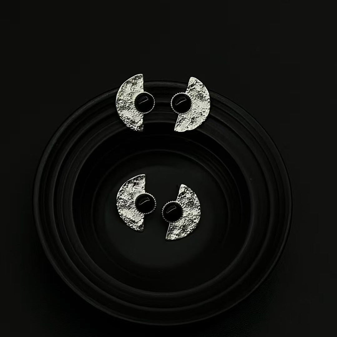 Eclipse Crescents Black Onyx Earrings