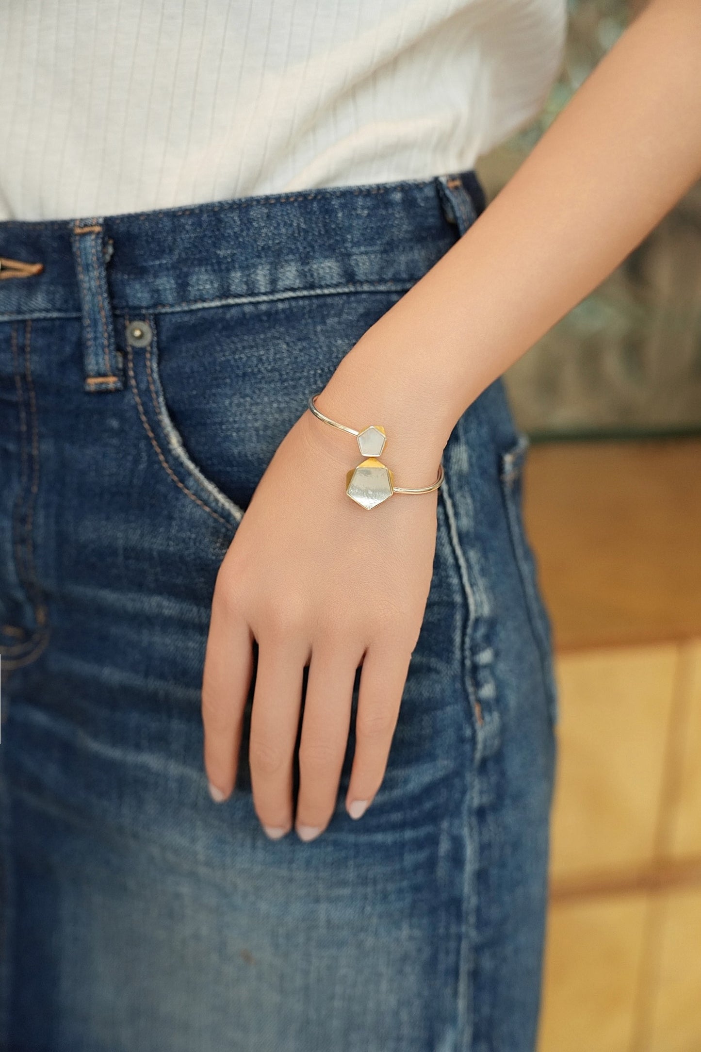 Hexa Frost Bangle Bracelet