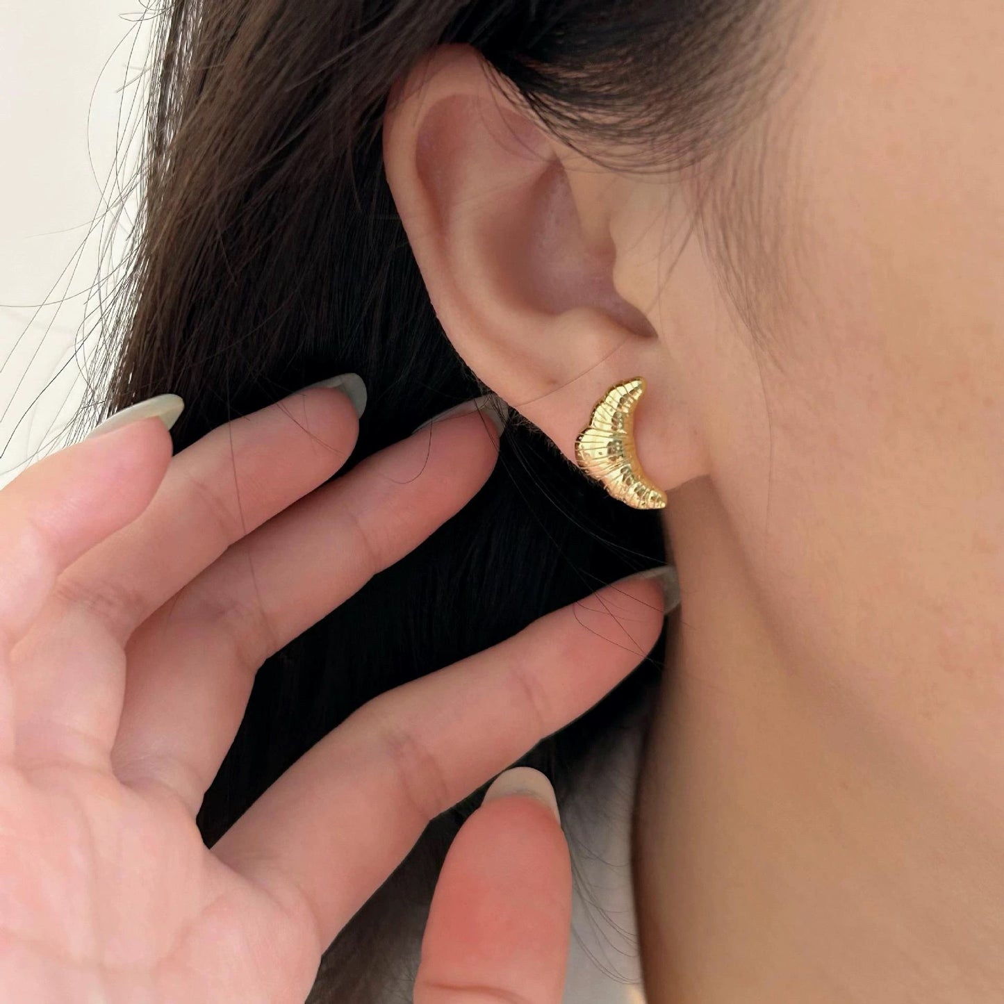 Breakfast at Tiffany's Croissant Stud Earrings