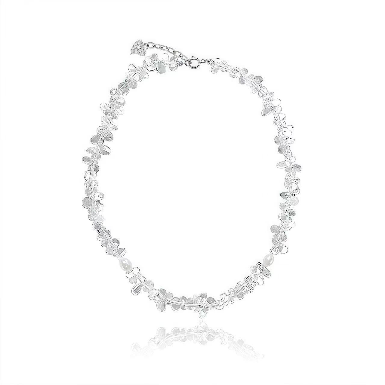 White Crystal Pearl Necklace