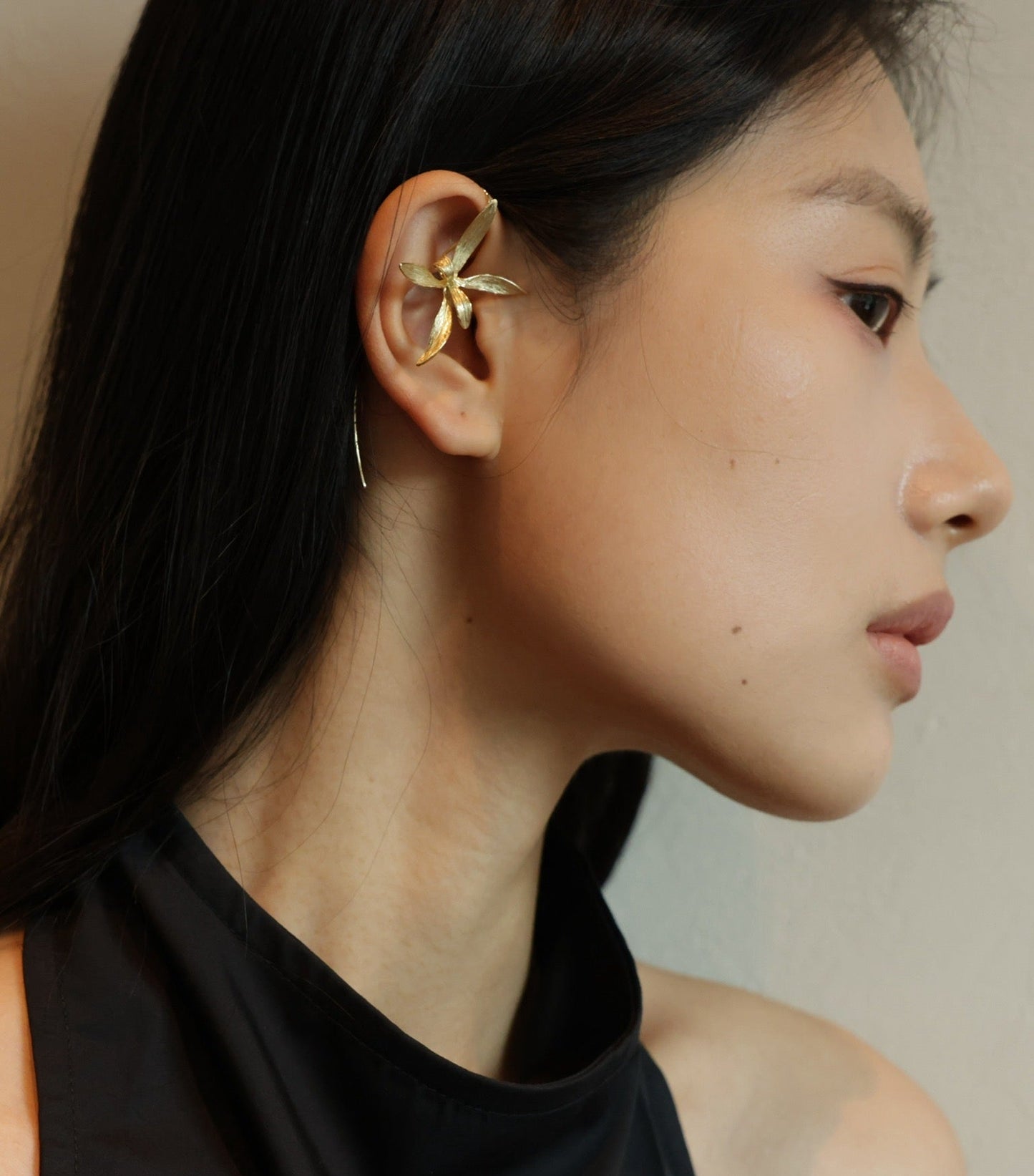Golden Orchid Earrings