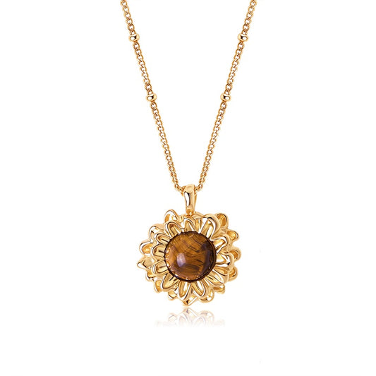 Sunflower Tiger Eye Necklace
