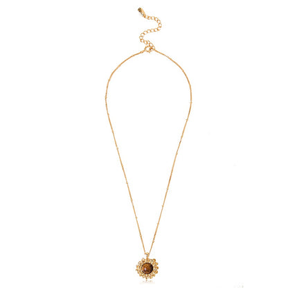 Sunflower Tiger Eye Necklace
