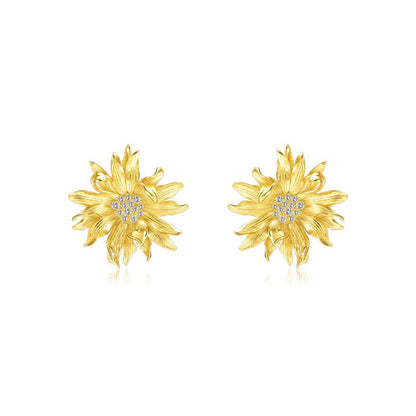 Sunshine Dancer Gerbera Daisy Stud Earring