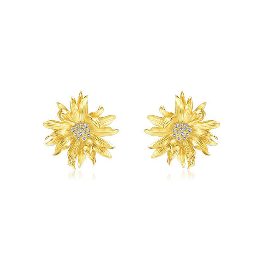 Sunshine Dancer Gerbera Daisy Stud Earring