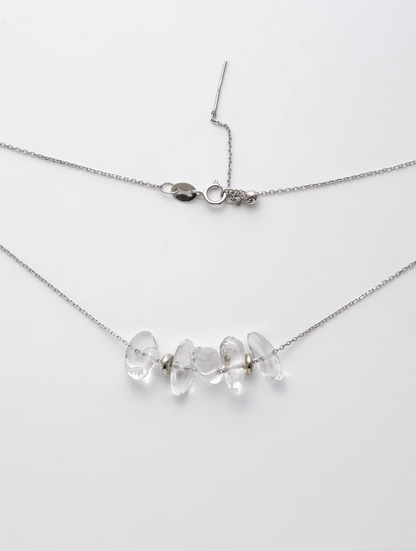 Snow Veil White Crystal Necklace