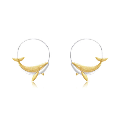 Kanagawa Whale Song Hoop Earrings
