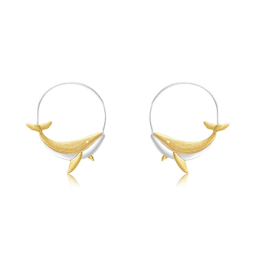 Kanagawa Whale Song Hoop Earrings