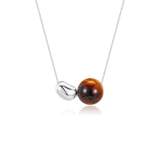 Tigereye Silver Strand Necklace