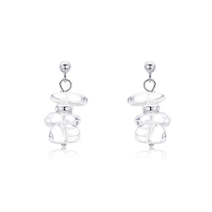 Snow Veil White Crystal Earrings