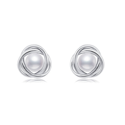 Rose Pearl Stud Earrings