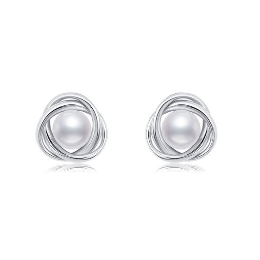 Rose Pearl Stud Earrings