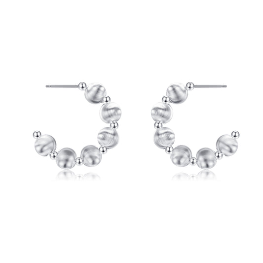 Silver Orbit Hoop Earrings