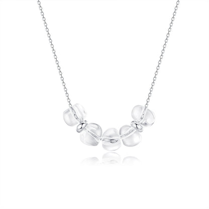 Snow Veil White Crystal Necklace