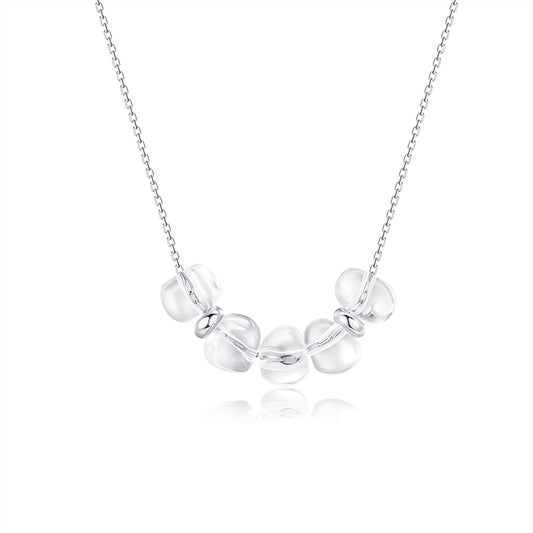 Snow Veil White Crystal Necklace