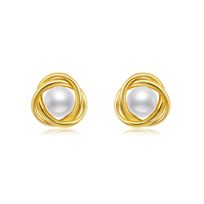 Rose Pearl Stud Earrings