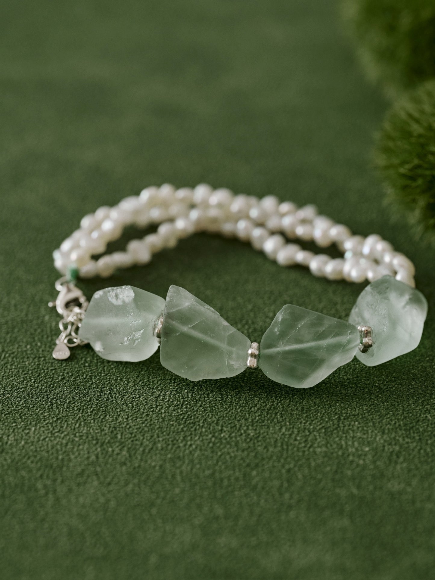 Zarina Moonlight Fluorite Pearl Bracelet
