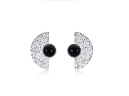 Eclipse Crescents Black Onyx Earrings