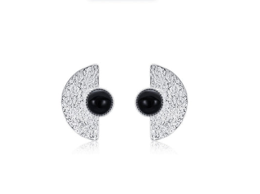 Eclipse Crescents Black Onyx Earrings