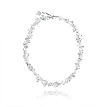 White Crystal Pearl Necklace