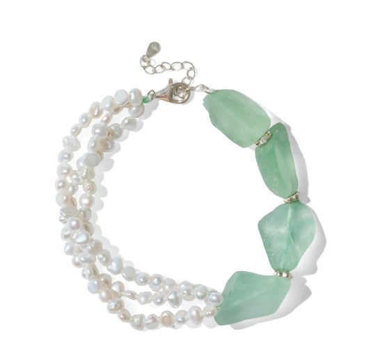 Zarina Moonlight Fluorite Pearl Bracelet