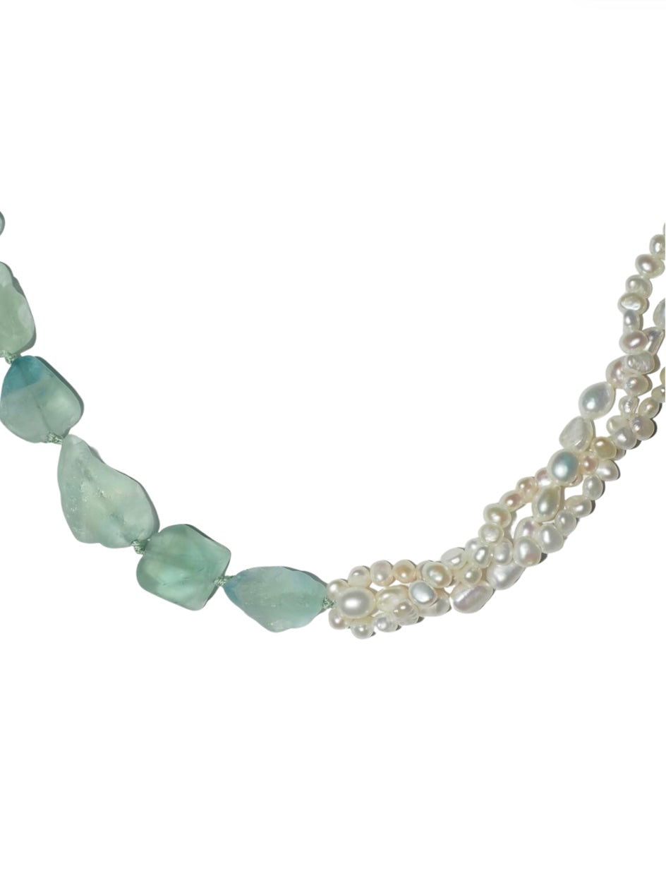 Zarina Moonlight Fluorite Pearl Necklace