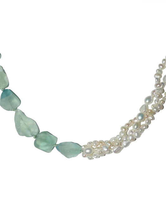 Zarina Moonlight Fluorite Pearl Necklace