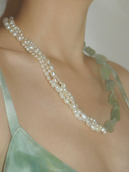 Zarina Moonlight Fluorite Pearl Necklace